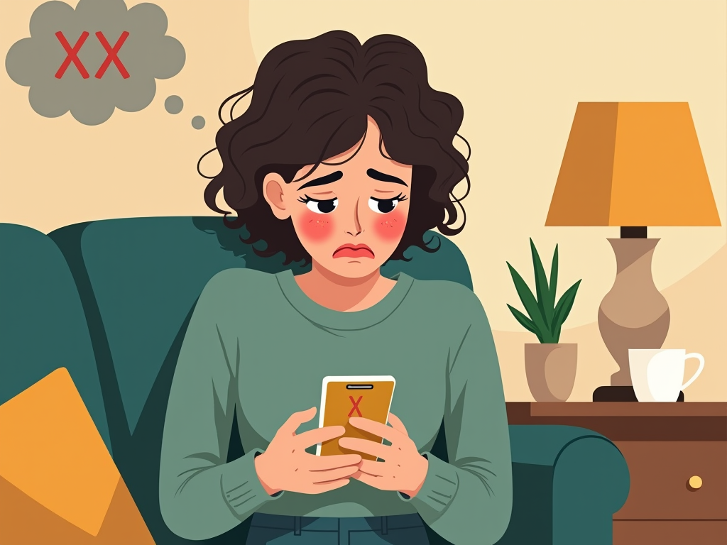 Illustration: Person looking frustrated at habit tracker with red X marks