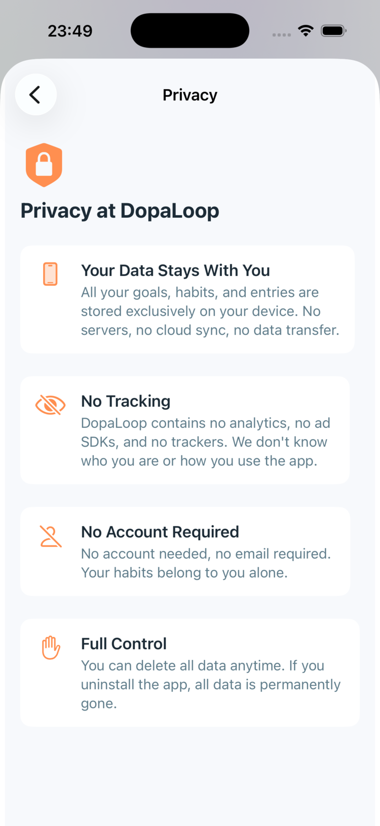 Privatsphäre, die du sehen kannst